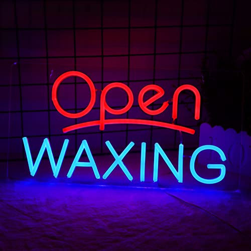 Vinray Open Waxing Neon Sign for Nails Salon,Business Sign for Beauty Spa,Super Bright Led Advertising Display Sign,Easy Hanging on Wall,5V USB Power Supply.16 * 8inches.