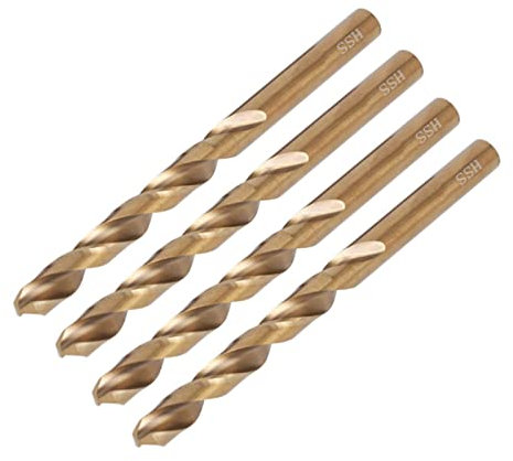 TA-VIGOR 4Pcs 2.5mm Straight Shank Twist Drill Bit, High Speed Steel M35 Cobalt Twist Drill Bit with 2.5mm Shank for Drilling Tool Stainless Steel Metal Plastic Wood