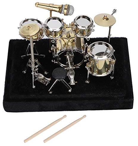 TOTITOM Miniatur-Trommel mit transparenter Abdeckung, Musikinstrumenten-Schlagzeug-Set-Modell, Miniatur-Musikinstrument-Zubehör, Musikinstrument-Modell für Geburtstagsgeschenk