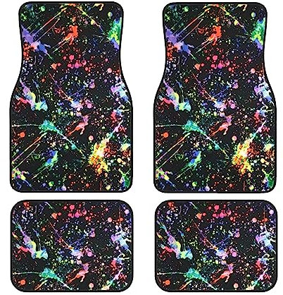 Bunte Farbe Auto Fußmatten Set von 4 Stück Auto Matten Universal Auto Fußmatten Auto Matte und Teppich Kann in Autos, LKWs, SUVs und Vans verwendet werden
