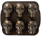 Stampo per Torta Teschio - Stampo Skull (2 Pz) | Piastre di Cottura in Alluminio | Baking Mold Maker | Haunted Skull Cakelet Pan Stampo per Gummies, Cioccolato di Halloween E Festa di
