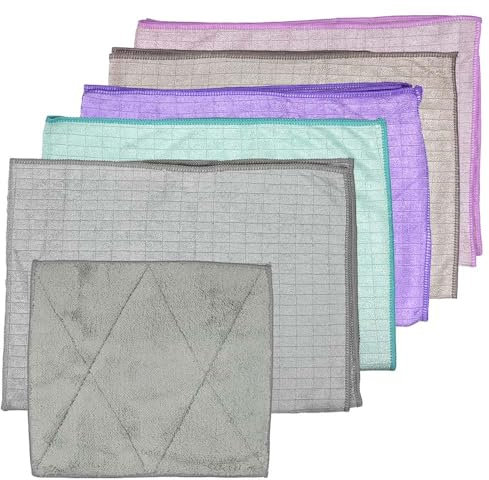 Pastaclean® Geschirrtücher (5 Stück/Bunt) + 1 Spültuch - Extrem saugstarke Küchentücher - Mikrofaser Geschirrhandtücher, 6tlg.