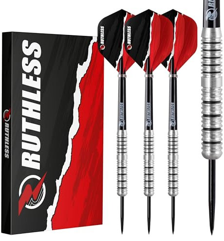 RUTHLESS Ranger II Professionelles Dart-Set mit Wolfram-Stahlspitze, 21 g und 23 g, mit Flights und Schäften (21 g)
