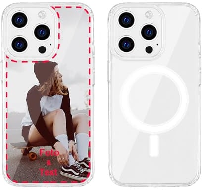 MXCUSTOM Personalisierte Handyhülle für Apple iPhone 14 Pro Max, Benutzerdefiniert Hülle mit Eigenem Foto Bild Text Schutzhülle [Weicher Polsterstoßfänger + Harter Rückseite] (HMC-CR-P1)