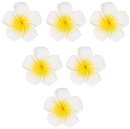 PRATYAHARA 100StüCke WeißEr Schaum Hawaiian Frangipani KüNstliche Plumeria BlüTen BläTter BlüTen Haar Hut Hut Kranz DIY Hochzeits Dekoration 5Cm