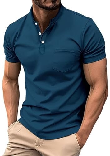 Amazon UK Deals: Mens Hawaiian Shirts - Slim Fit Black Polo & Blue Linen, Grandad Collar, Rude Christmas T-Shirt