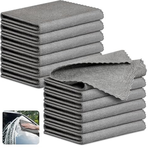 Verdicktes Magisches Reinigungstuch, 12 Stück Pro Clean Magisches Reinigungstuch, 30x30cm Wiederverwendbaren Mikrofasertücher, Wundertuch Putztücher für Fenster Glas Autos Küchen Badezimmer