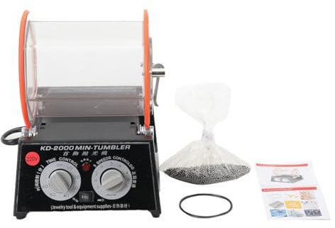 Lfhelper 5KG Poliertrommel Poliermaschine Schmuck polieren Maschine Rotary Tumbler Schmuckpolier Poliertrommel Kugelmühle 5 Geschwindigkeitssteuerung &Timer polierperlenreiniger Bidirektionale Drehung