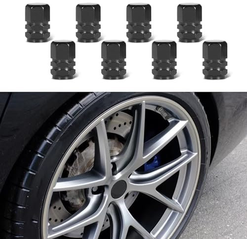 deemars 8 Pack Autoreifen-Ventilschaftkappen, Luftdicht Auto Rad Reifen Ventilschaft Kappen, Auto Essentials Kunststoff Ventilschaftkappen mit O Gummidichtung Universal für SUV (Grau)