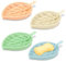 LELE LIFE Lot de 4 porte-savons pour douche, salle de bain élégant en forme de feuille double couche amovible