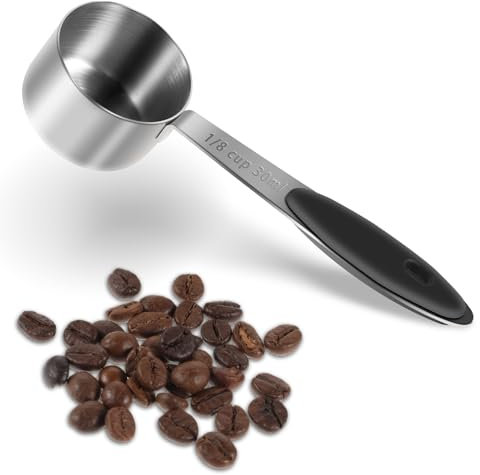 Sibba Edelstahl Kaffeelöffel Messlöffel 30ml Dosierlöffel mit Lang Griff Kaffeedosierlöffel Portionierer Messbecher für Flüssigkeiten Feststoffe Tee Kaffee Kakao Bohnen Gewürze Milchpulver Puderzucker