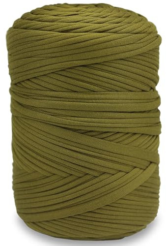 NOTIONSLAND 400 g T-Shirt-Garn, Strickgarn, Stoff, Häkelgarn für Taschen, Körbe, Decken, Heimdekoration – DunkelGoldrute einfarbige Garne