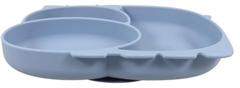 ULDIGI Tazón De Silicona Antiderrame Para Bebés Plato Dividido De Comida Succión Diseño De Cartoon Para Alimentación Infantil Fácil De Limpiar y Transportar