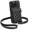CUSTYPE für iPhone 16 Pro Max Hülle mit Band, Geldbörse Hülle aus Mikrofaserleder, Handykette Hülle für iPhone 16 Pro Max Schwarz 6,9”