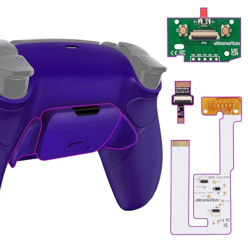 eXtremeRate Programable Rise Remap Kit V3 para ps5 Mando BDM-030/040/050 Actualización Board & Carcasa con Goma Grip & Botones Traseros Accesorios para ps5 Control-NO Incluye Mando(Galactic Purple)