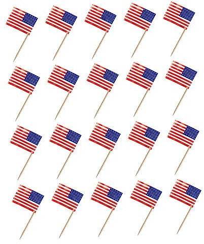 Cabilock 200 Piezas De Palillo De De Estados Unidos Minivasos De Papel De Mano De Competiciones Decoration De Palillos De Nosotros Mini Pasteles Madera