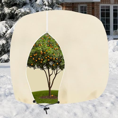 Rouzin Pflanzenabdeckungen Kirschbaum Netz gegen Vögel Oleander Kübelpflanzensack Jumbo Schutzhülle für Pflanzenschutz Winterschutz für Topfpflanzen Palmen (250 × 360 cm)
