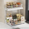 Ventouse Unter Waschbecken Regal Küchenschrank Organizer: Ausziehbarer Küchenregal L-Form Doppelschubladenkorb Küchen Organizer Unterschrank Organizer für Küche Badezimmer (White)