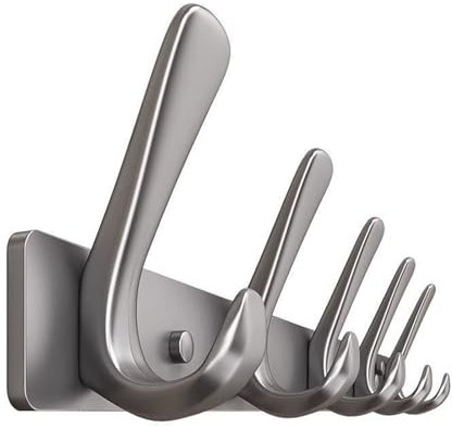 Appendiabiti da Parete Appendiabiti da parete con 5 ganci doppi for appendere – Ganci appendiabiti rustici in alluminio resistente – Ganci da parete for abiti, borse, asciugamani Appendino da Muro