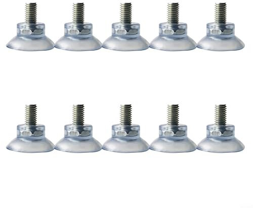 Gettimore 10 ganci a ventosa M8 trasparenti con filettatura integrata per vari usi (34 mm)