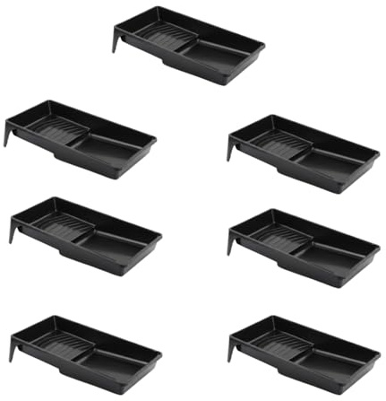 4 Inch Professional Plastic Roller Trays Decorators Painting Paint Tray Pack of 7