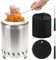 BigKing Estufa de pellets y leña portátil, 15 × 22 cm, barbacoa de leña de exterior de acero inoxidable 304, estufa de camping de Smokeless Fire Pit para picnic, barbacoa, senderismo