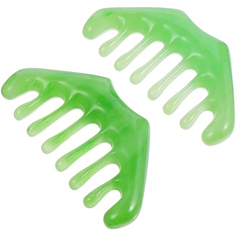 VERDANVERSE Massagekamm 2 Stück Natürlicher Bienenwachs Schabenkamm Mit Feinen Zähnen Meridian Massagegerät Zur Kopfmassage Gegen Haarbruch Und Stress Für Damen Und Herren