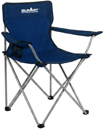 VFM e-Store Folding Camping Chair With Cup Holder | Carry Bag | Blue