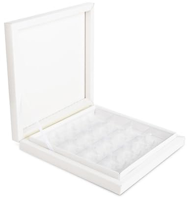 Boîte à Chocolats de Luxe avec Séparateur 4x4 – Boîtes Cadeau en Carton Rigide Colorées – Emballage Vide à 16 Compartiments pour Chocolats Artisanaux, Présentoir pour Favoris de Mariage ou de Fête
