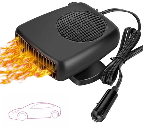 Showvigor Chauffage de voiture 12 V 150 W - Chauffage portable pour pare-brise - Désembueur - Dégivreur - Chauffage automatique du pare-brise - Chauffage rapide 2 en 1 - Chauffage de véhicule