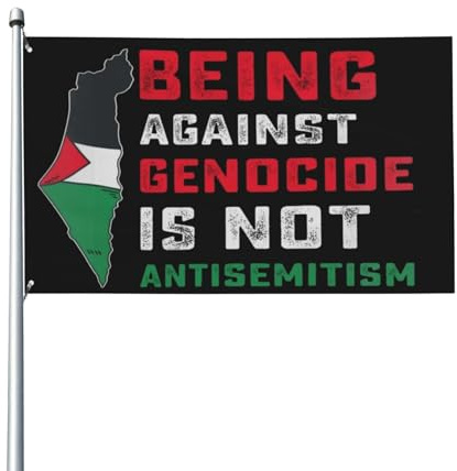 Außenbanner 90X150cm, Gegen Völkermord zu sein ist kein Antisemitismus Gedruckt Haus Hof Flagge UV-beständig Garten Banner für Parade Hof Bar