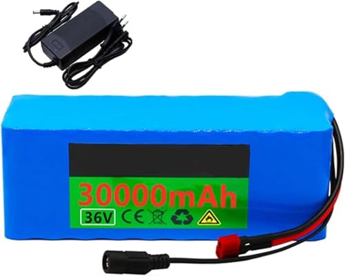 Batteria Per Bici Elettrica Da 36V 30Ah Batteria Al Litio Per Bici Elettrica Per Motori Da 1000W-200W Batteria Al Litio Per Scooter Con Caricabatteria 36V 30Ah,XT60