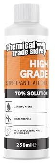 Chemical Trade Store - Isopropanol Alcohol 70%, 250ml - Isopropyl Alcohol Multi-Purpose IPA for Home, Kitchen & Bathroom Cleaning, Degreasing, Surface Prep & Everyday Maintenance