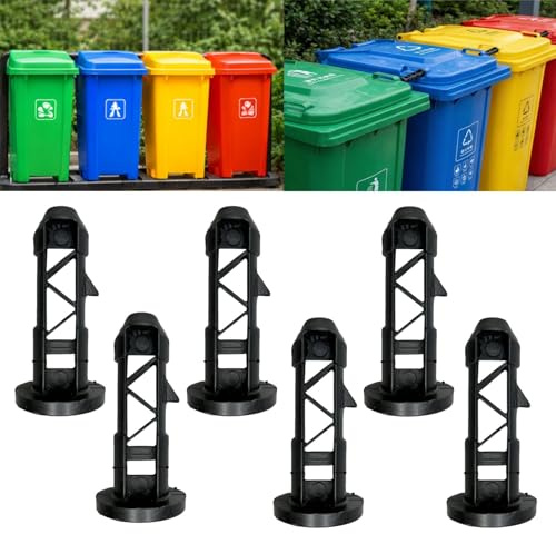 6PCS Whe/elie Bin Lid Hinge Pins,Wheeled Trash Can Lid Latch Pins,Bin Lid Hinge Pin Plastic Plug Replacement,Fit for 30L/50L/100L/120L/240L Outdoor Whe/elie Trash Bins,Durable Lid Fixing Accessories