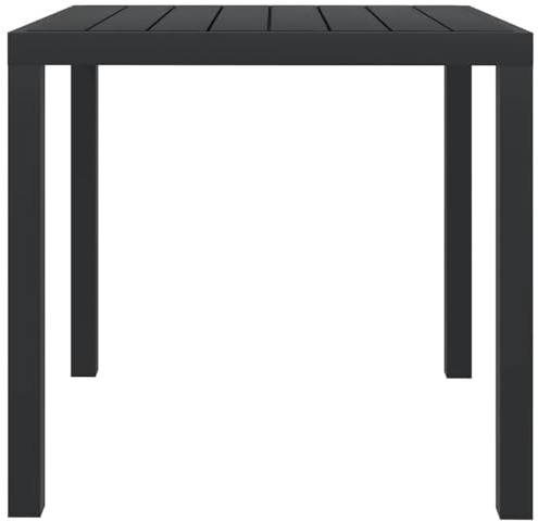 Jkghdrt Gartentisch Schwarz 80x80 cm für Terrasse Garten und Hof mit robustem Aluminium Tischgestell in Pulverbeschichtung und WPC-Platte