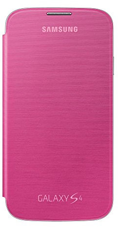 Samsung Flip - Funda para móvil Galaxy S4 (Con tapa, protección del terminal, sustituye a la tapa trasera), rosa