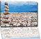 Strand mit Steine Bild auf Leinwand -- 60 x 40 cm fertig gerahmte Kunstdruckbilder als Wandbild - Billiger als Ölbild oder Gemälde - KEIN Poster oder Plakat