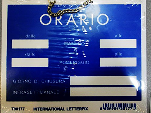 CARTELLO ORARIO APERTURA TEMPOPOL BLU cm 15x11 [LETTERFIX ]