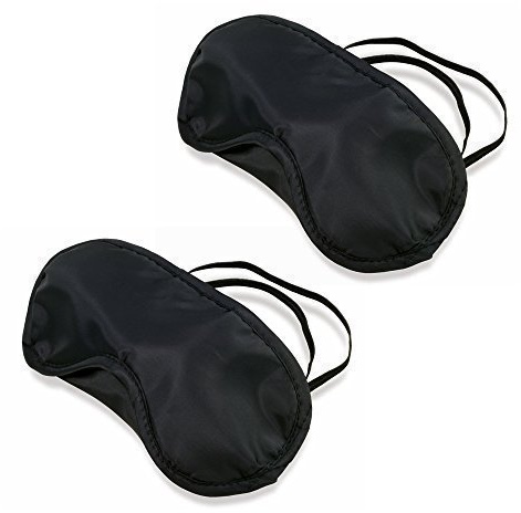 eBuyGB Pack of 2 Travel Eye Masks, Blindfold For Sleeping Relaxing Flights Travelling, Black