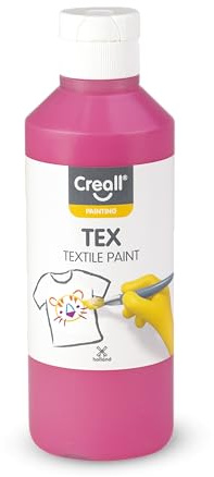 Creall Textil- & Stoffmalfarbe | Zyklamen 250 ml | Waschmaschinenfest nach Fixierung | Für T-Shirts, Jeans, Schuhe, Stofftaschen, Möbel & Autoinnenraum/Dachhimmel