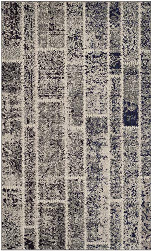 SAFAVIEH Monaco Collection Accent Rug - 3' x 5', Grey & Multi, Modern Patchwork Distressed Design, Non-Shedding & Easy Care, Ideal for High Traffic Areas in Entryway, Living Room, Bedroom (MNC216G)