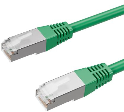 Kabelbude.eu Netzwerkkabel Patchkabel Ethernet LAN Kabel cat 6 S/FTP PIMF Halogenfrei grün 0,5m RJ45 Stecker