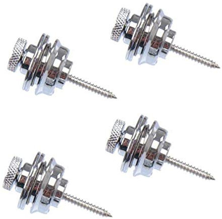 JZK 4 Chrom Legierung Metall Sicherheit Bass Gitarrengurtschloss Knopf Schraubenmutter für elektrisch Gitarre akustisch Gitarrenbass