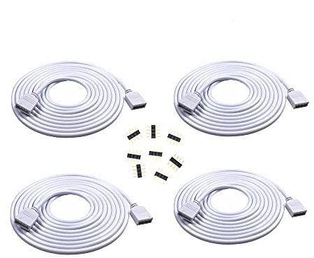 HUABLUE Stück/Packung 2 m LED-RGB-Streifen, 4-poliges LED-Verlängerungskabel, LED-Streifen-Anschluss, Splitterkabel, RGB 5050 LED-Streifenlicht