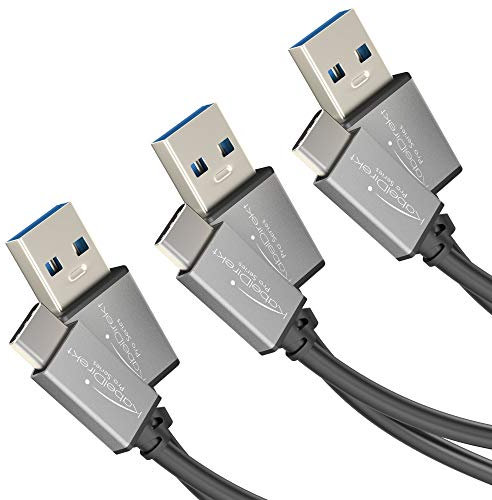 KabelDirekt – USB A 3.0 auf USB C Kabel – 0,5m + 1m + 2m, 3-Pack (SuperSpeed Datenkabel und Ladekabel, geeignet für Smartphones und Tablets mit USB C Anschluss, schwarz/space grey)