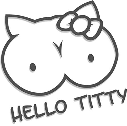 Decus Hello Titty L 1935 (grau) // Sticker OEM JDM Style Aufkleber