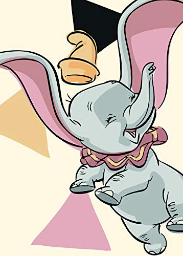 Disney Wandbild von Komar | Dumbo Angles | Kinderzimmer, Babyzimmer, Dekoration, Kunstdruck | Größe 50x70cm (Breite x Höhe) | ohne Rahmen | WB025-50x70
