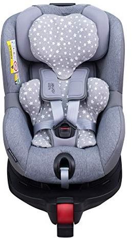 JYOKO KIDS Bezug für Auto-Sitzverkleinerer kompatibel mit Romer Dualfix I-Size, Aus Baumwolle (White Star)