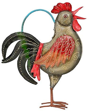 ETC dekorative große Deko-Gießkanne Metall-Kanne Hahn Metall farbig bemalt