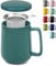 Tazza di Ceramica con Filtro e Coperchio - 500ml Grande - Con Manico - Lavabile in Lavastoviglie - Per Tè e Infusi